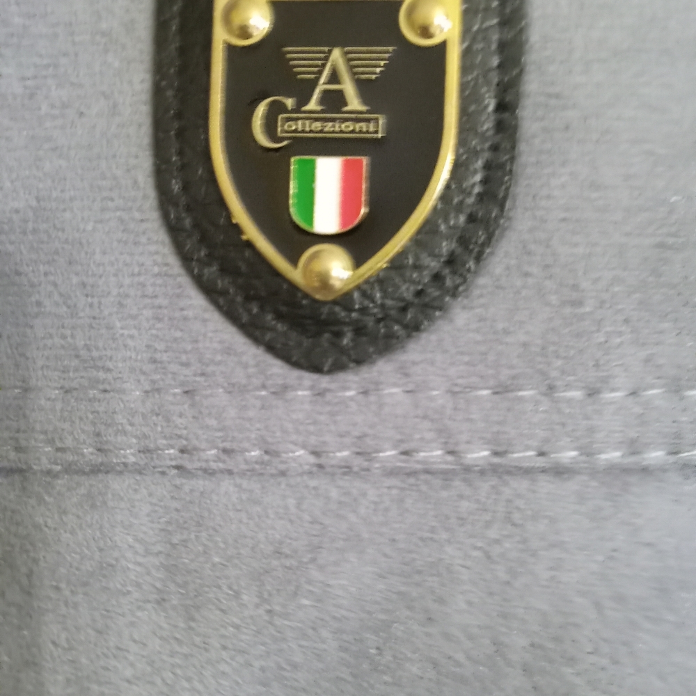 Armani Collezioni Mens Logo Suede and Leather Jacket